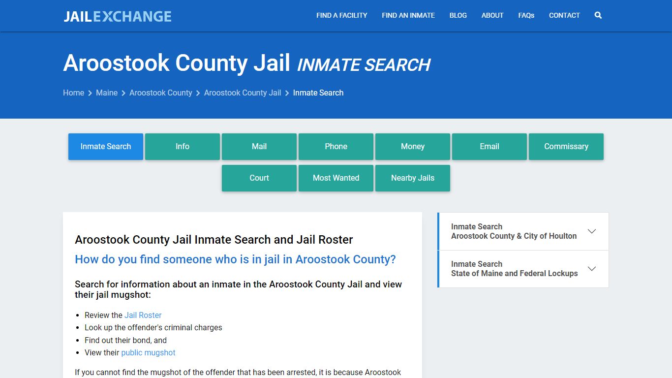 Inmate Search: Roster & Mugshots - Aroostook County Jail, ME