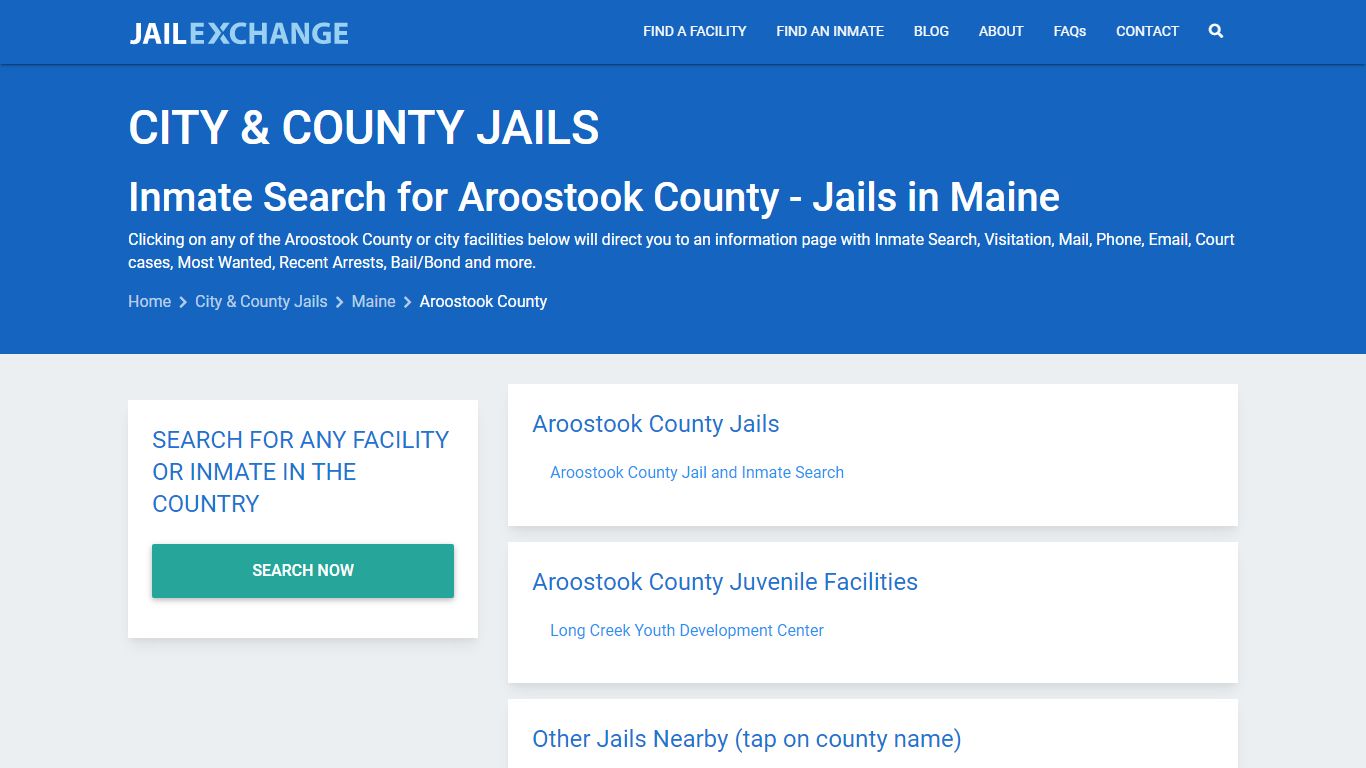 Inmate Search for Aroostook County | Jails in Maine - Jail Exchange